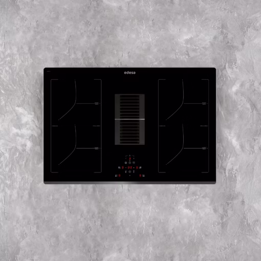 EIT-7422 DD B, plita inductie incorporabila cu hota, 77 cm, 4 zone, touch, 545m3/h, A, 9 kW - imagine 6